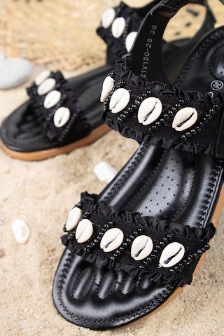 Khayt Naomi Anatomik Fashion Günlük Kadın Sandalet Siyah