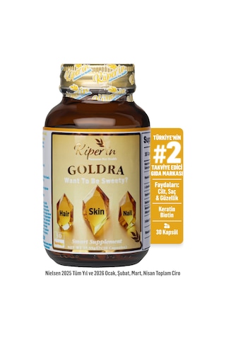 Kiperin Goldra Cilt, Saç Ve Tırnak Biotin, Keratin, Üzüm Çekirdeği, Hyaluronik Asit 30 Kapsül