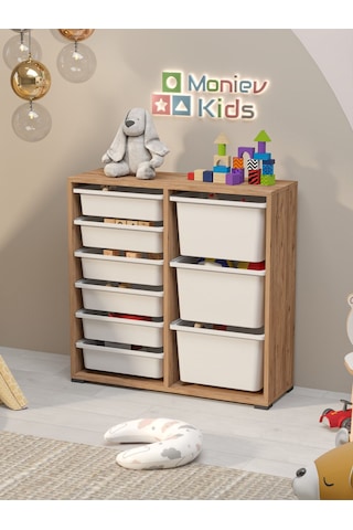 Beyza 9 Sepetli Çok Amaçlı Dolap Oyuncak Dolabı Çam Diğer