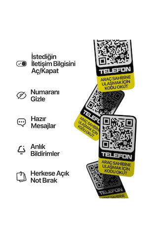 Karekodlu Araç Numaratörü - Araç İçi Park Telefon Numarası