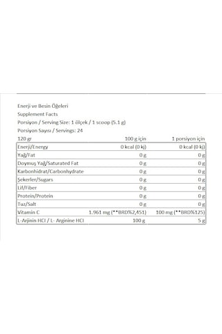 Conlast Conlast Arginine 120g Aromasız