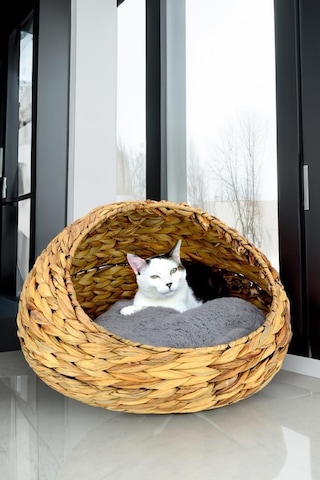 Digithome Hasır Kedi Köpek Yatağı İç Minderli 48 CM
