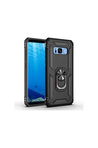 Galaxy S8 Kilif Zore Vega Yüzüklü Standli Zirh Kilif 556704941