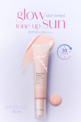 Missha Glow Skin Tinted Tone-Up Sun Pürüzsüzleştirici Aydınlatıcı ve Ton Eşitleyici Güneş Kremi SPF50+ Pa++++ 30 ML