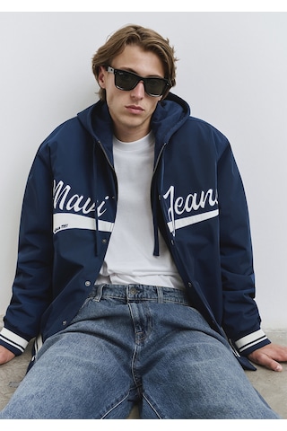 Mavi - Mavi Jeans Baskılı Lacivert Kolej Ceket 0110624-89353 Lacivert