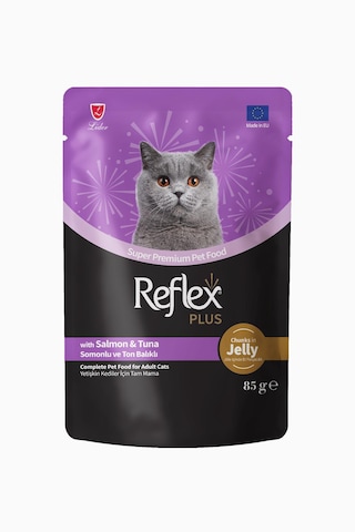 Reflex Plus Jöle İçinde Et Parçacıklı Somonlu ve Ton Balıklı Yetişkin Kedi Maması 85 G Reflex Plus Jöle İçinde Et Parçacıklı Somonlu ve Ton Balıklı Yetişkin Kedi Maması 85 G