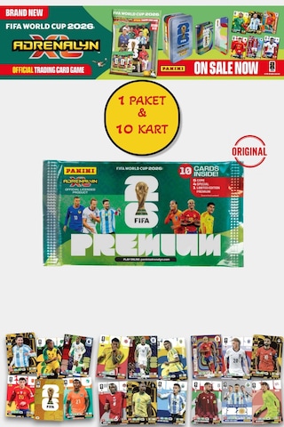 Dünya Kupası Fıfa 2026 Panini Adrenalyn Xl Premium Trading Kart 1 Paket 10 Kart