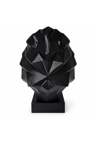 Dekoratif Low Poly Aslan Büstü 15 Cm Siyah 3d Baskı Modern Masaüstü Biblo Heykel .