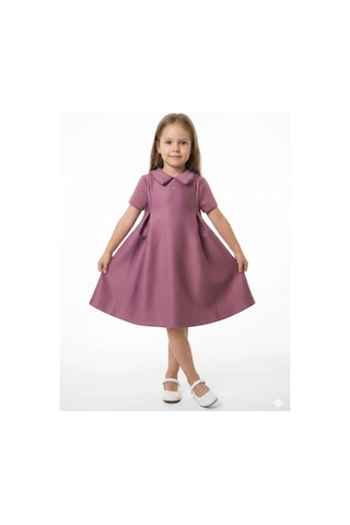 Xo Kids Kız Çocuk Elbise 4-8 Yaş 9221 Mor