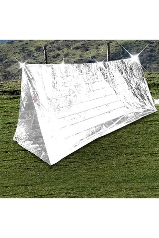 Moveevo Gümüş Yansıtıcı Acil Çadır - Isı Saklama, Rüzgar Ve Yağmurlardan Koruma - Taşınabilir Dış Mekan İhtiyaçları Diğer