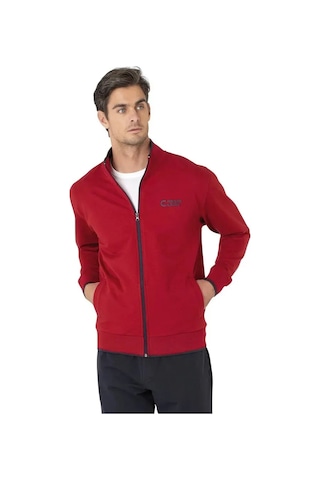 Pierre Cardin 7120 Erkek Uzun Kollu Dik Yaka Eşofman Takımı-bordo Bordo