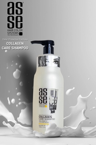 Asse Collagen Care Şampuan, Süt Ve Bal Özlü Nemlendirici, Onarıcı, Koruyucu - Güçlü Saçlar 1000 Ml. İşlem Görmüş