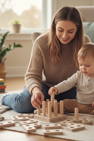 Ahşap Eğitici Kare Tetris Puzzle Model Yapboz