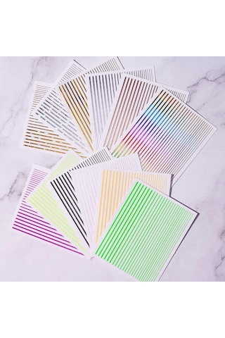 Adanil Nail Art Kendinden Yapışkanlı Şerit Sticker Lime Sarı Yeşil