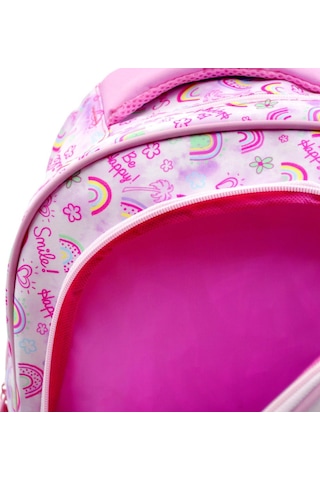 Muggle 2 Bölmeli Soft Rainbow Pembe Okul Sırt Çantası Mu-6696