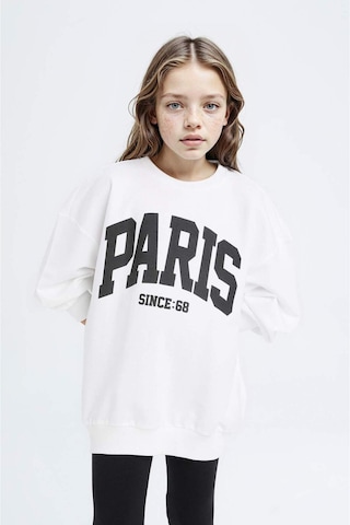DeFacto Kız Çocuk 2'li Takım Baskılı Sweatshirt Uzun Tayt D6453A8NSWT34 Beyaz