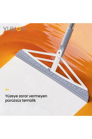 Vusıgn Sihirli Süpürge Silikon Başlıklı Çok Amaçlı Temizlik Çekçeği 34,5x90,5 Cm Ahşap Rengi