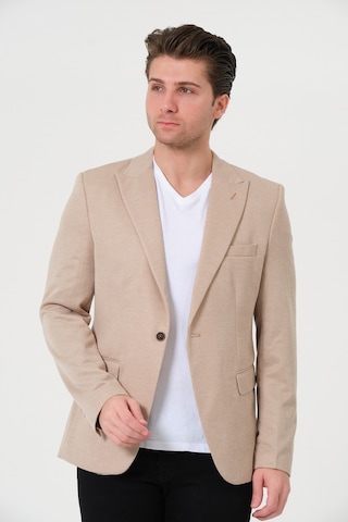 Bonesti Erkek Slim Fit Blazer Ceket Krem Kırçıllı