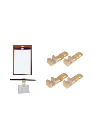 Bilgisayar Askı Kalem Ve Kağıt Tutturma Aparatı 8 Li Set 5x2x2cm Krem