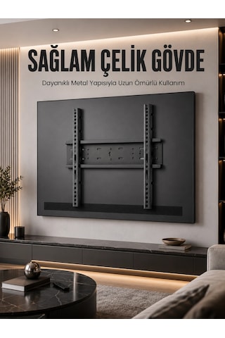 Kargo Büyük Ekran Tv Duvar Askısı 50-95 İnç Dayanıklı Sabit Askı Aparatı Kolay Kurulum Najmaddin Çok Renkli