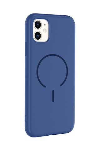 Apple Uyumlu iPhone 11 Kılıf M-safe Şarj Özellikli Zore Meta Kapak Siyah