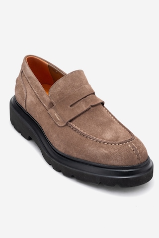 Dericlub Erkek Kalın Taban Loafer Gerçek Deri Fr 244453 Süet Vizon