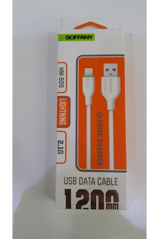 Soffany HM-505 2.1A Lightning Hızlı Şarj Data Kablosu 1.2 M