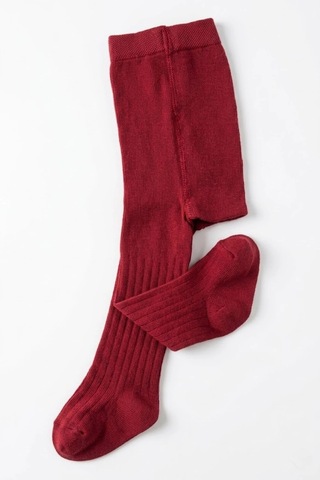 Cocole Socks Kız Bebek Külotlu Çorabı Pamuklu Kırmızı Derby Çizgili 0-24 Ay