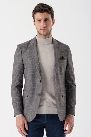 Mürdüm Desenli Armürlü Mono Yaka Çift Yırtmaç 6 Drop Slim Fit Dar Kesim Klasik Ceket 1002235133-mürdüm Mürdüm