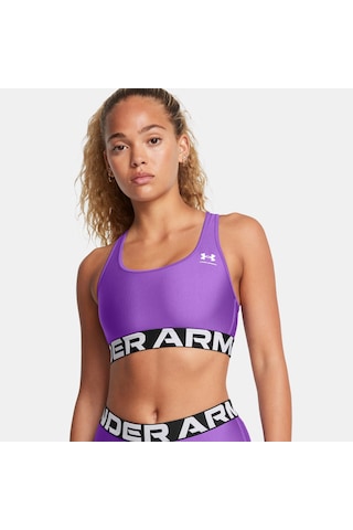 Under Armour Heat Gear Mid Kadın Mor Antrenman Bra 1383544 Mor