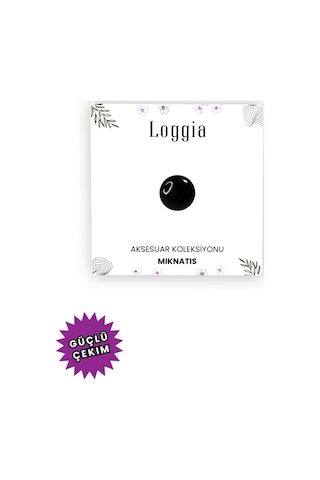 Eşarp Ve Şal Mıknatısı Parlak Siyah - Başörtü Tutucu Kadın Tesettür Aksesuar Mıknatıs Siyah