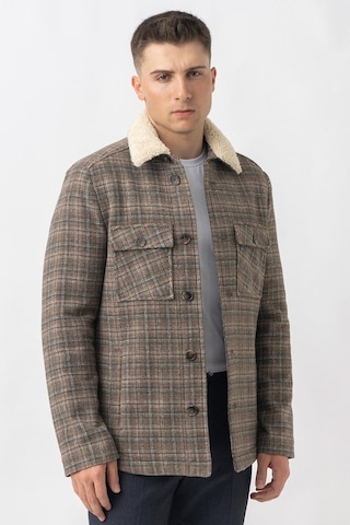 White Stone Aarau 58137 Slim Fit Kürklü Kaban Haki