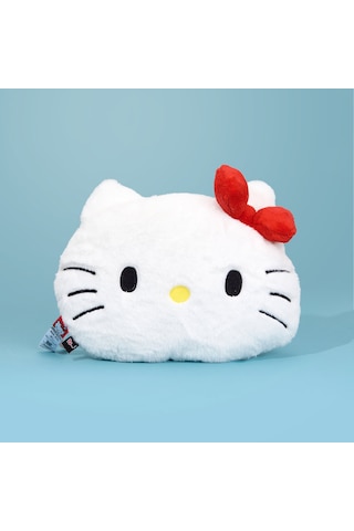 Hello Kitty Figürlü Yastık - Beyaz - 38x40 Cm