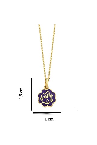 Dua Yazılı Mineli Altın Kolye Ak98