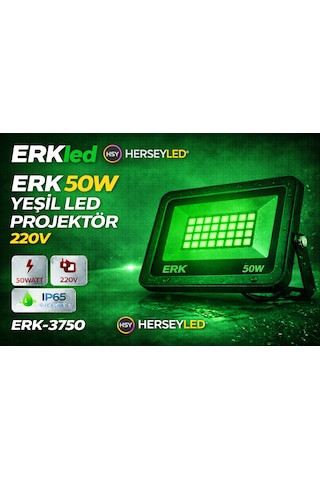 Erk 50w Yeşil Led Projektör 220v Erk-3750 Yeşil Erk 50w Yeşil Led Projektör 220v Erk-3750 Yeşil
