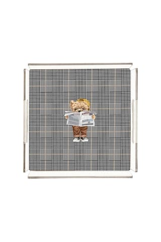 Gazeteci Teddy Pleksi Tepsi - 25x25cm