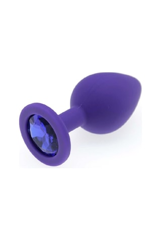 Erofoni Yeni Nesil Mor Medikal Silikon 9 Cm Taşlı Anal Tıkaç Gevşetici Alıştırıcı Plug