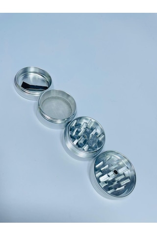 Çelik TutunÖğütücü 4 Katmanlı Paslanmaz Grinder SilverRenk//40mm