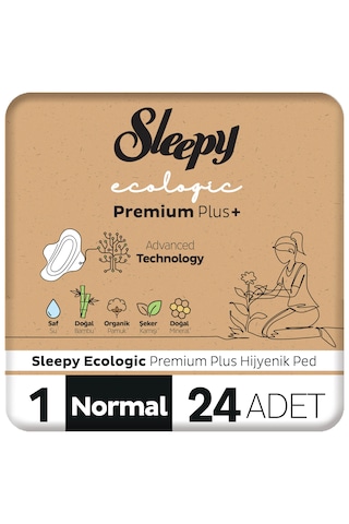 Sleepy Ecologic Premium Plus Hijyenik Ped Normal 24 Adet Ped