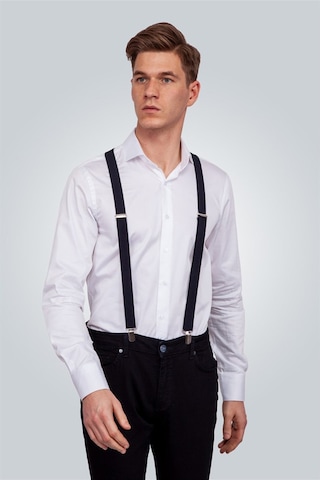 Tudors Düz Ince Erkek Pantolon Askısı Lacivert