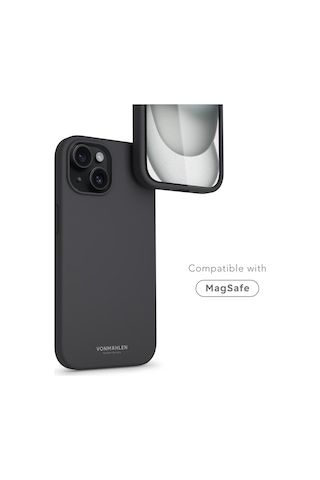 Vonmahlen Apple Uyumlu iPhone 15 Plus Magsafe Silikon Kılıf Lacivert