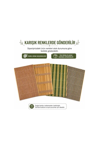 Lexroo Bambu Amerikan Servis Sofra Altlığı 43 X 30 Cm 2 Mm Kalınlık Rulo - Tekli, Karışık Renk Çok Renkli