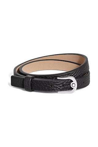 Montblanc Grain Deri At Nalı Tokalı Bileklik 222738 Siyah