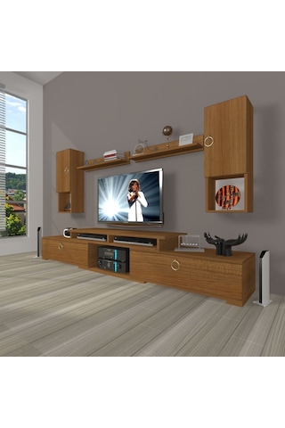 Decoraktiv Flex 5da130 Mdf Gold Tv Ünitesi Tv Sehpası Ceviz