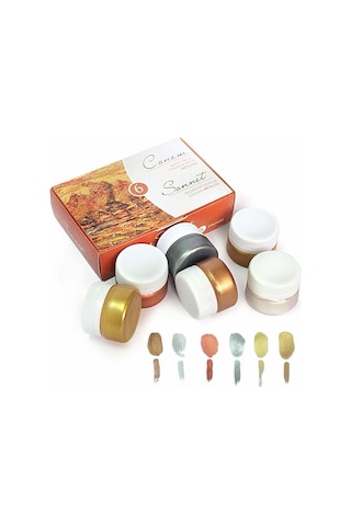 St. Petersburg Sonnet Guaj Boya Seti 6 Renk X 20 Ml. Metalik Renk