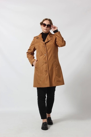 1670 Düğmeli Cep Detaylı Bondit Ceket Hardal