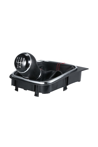 Springsun Volkswagen Golf 5 Vitesi Şanzuman Topu, Korumalı Pvc+pu Halka Örtüsü, Kırmızı Çizgili Abs Malzeme Siyah