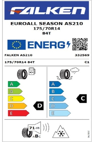 Falken 175/70 R14 Tl 84T Euroall Season As210 Dört Mevsim Lastiği 2024