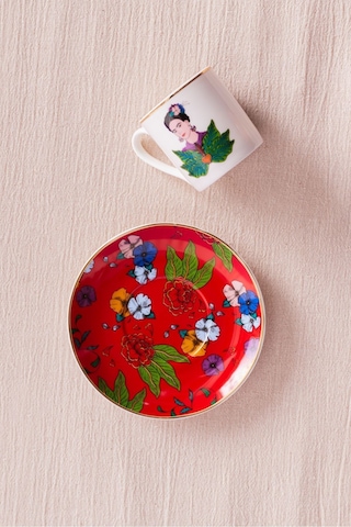 Karaca Frida Kahve Fincanı Ve Tabağı Kırmızı 90 Ml