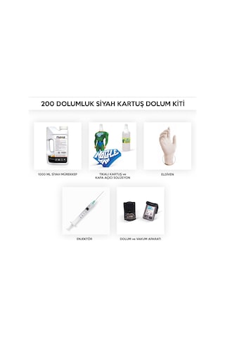 Hp Deskjet 920c / 920cvr / 920cxi 200 Dolumluk Siyah Kartuş Dolum Seti Bk8681986573065 Photoink